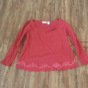 Red long sleeve blouse